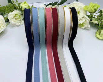 3/4" linen bias binding, single fold seam binding tape in dusty pink, blue, sage, grey, claret, navy, black and white - summer sewing