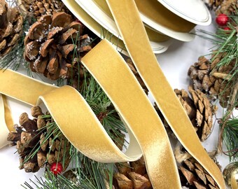 gold velvet ribbon, 3 widths 9mm 16mm 22mm