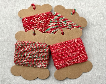Sparkly Christmas Bakers Twine, Red and Gold, Gift Wrapping, 10m