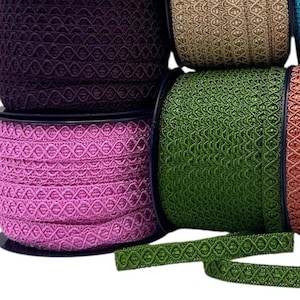 12mm flat diamond braid for upholstery and soft furnishings 1 to 10 metre increments