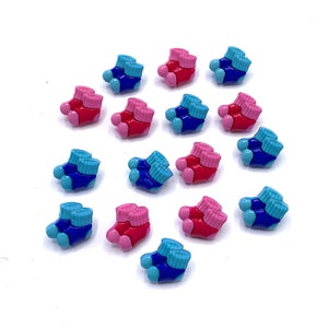Roze of blauwe knopen voor babyslofjes, ideaal voor gebreide kleding, naaien en babyshowerversieringen - Verpakkingen van 4, 6 en 8 - 15 mm