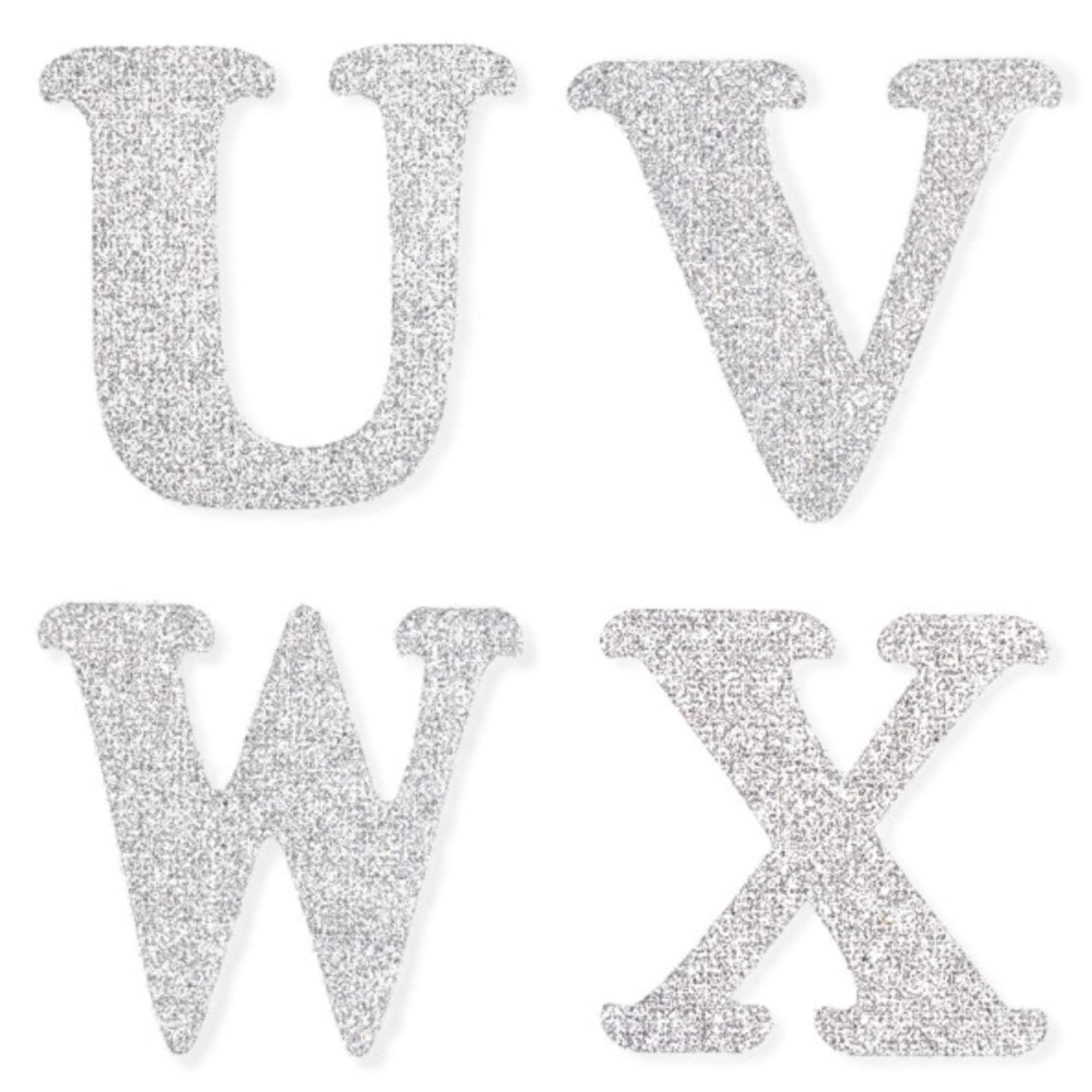 Silver Glitter Letter Stickers Self Adhesive Peel Off Etsy