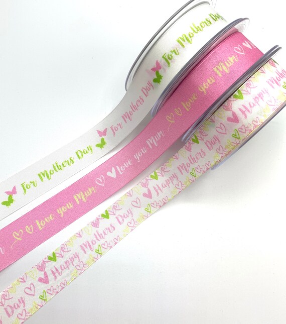 15MM NATURAL CHARMS WITH LOVE FROM SANTA SMOKED GREY RIBBON 3 LENGTHS BERISFORD