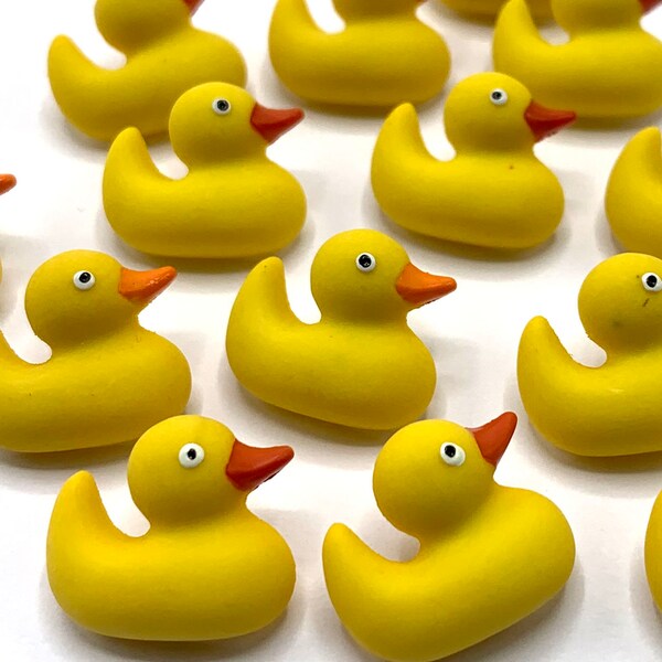 Boutons jaune canard pour la couture et le bricolage, joli embellissement de bain en caoutchouc pour bébé de 0,75 po.