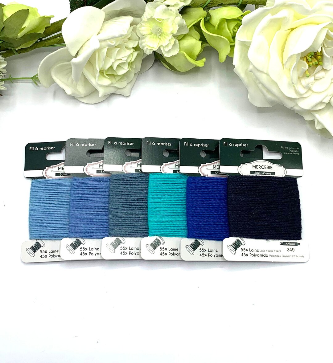 Blue Darning Wool, Mending Thread for Knitwear, Socks and Accessories ...