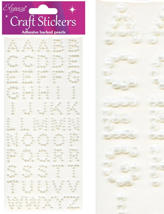 Eleganza Craft Stickers Silver Diamonte Letters adhesive backed
