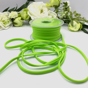 Lime Green spaghetti elastic cord, 5mm unstitched lycra for bikini straps and ties, lingerie, hair bands, face masks and bracelets