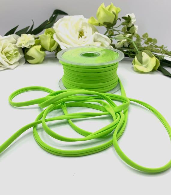 Lime Green Spaghetti Elastic Cord, 5mm Unstitched Lycra for Bikini