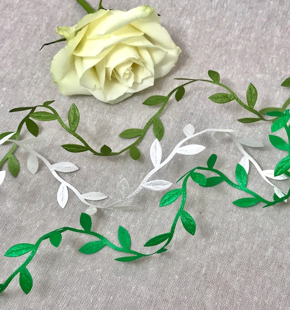 sold by the metre May Arts Satin Leaf Trim Ribbon