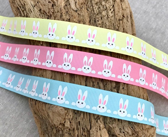 25m Reel Heart Pattern Blue and Pink 10mm width 3//8/" Grosgrain Ribbon