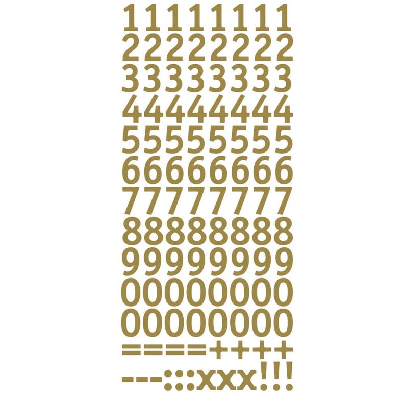 108 Large Number Stickers, Peel off Gold or Silver - Etsy UK