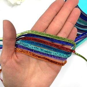 5mm Metallic velvet glitter ribbon for gift wrapping and sewing embellishment image 2