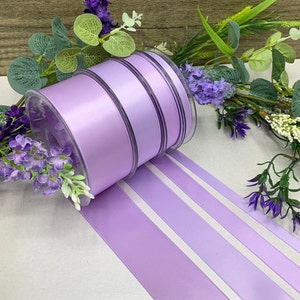 Dubbel satijnen lint lila, mooie lavendelkleurige bies in 6 breedtes voor trouwlint, strikken en briefpapier voor cadeaus - 1 m 3 m 5 m 10 m 20 m
