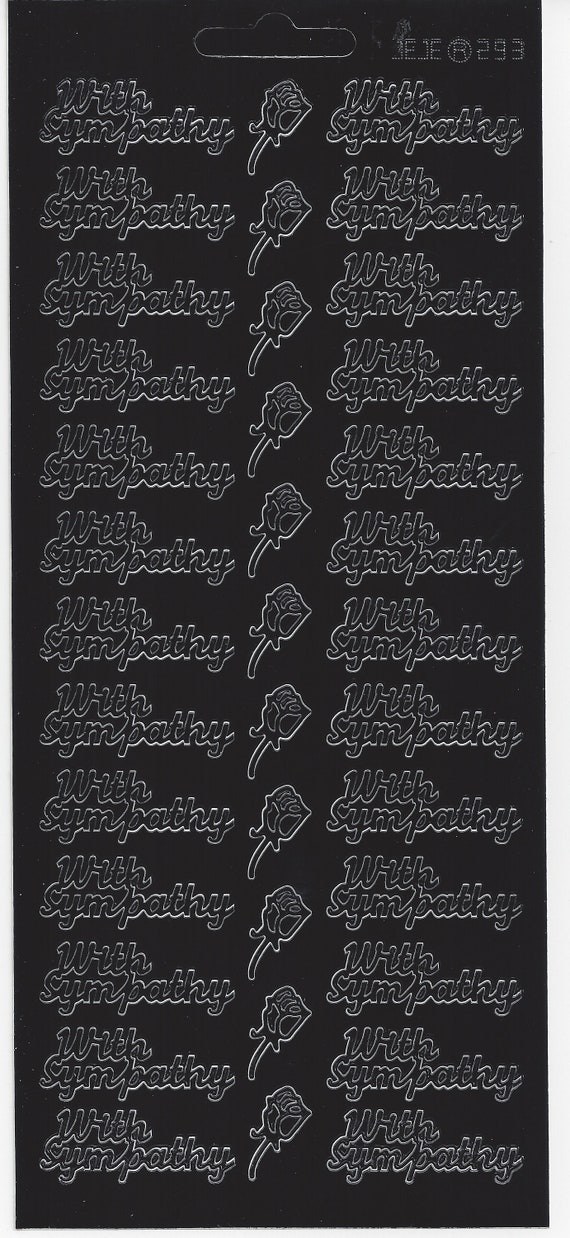 With Sympathy Peeloff Stickers With Sympathy Peeloff Stickers