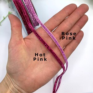 5mm Metallic velvet glitter ribbon for gift wrapping and sewing embellishment image 6