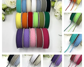 narrow Ric Rac Ribbon, 7mm dressmaking trim for dolls, summer sewing