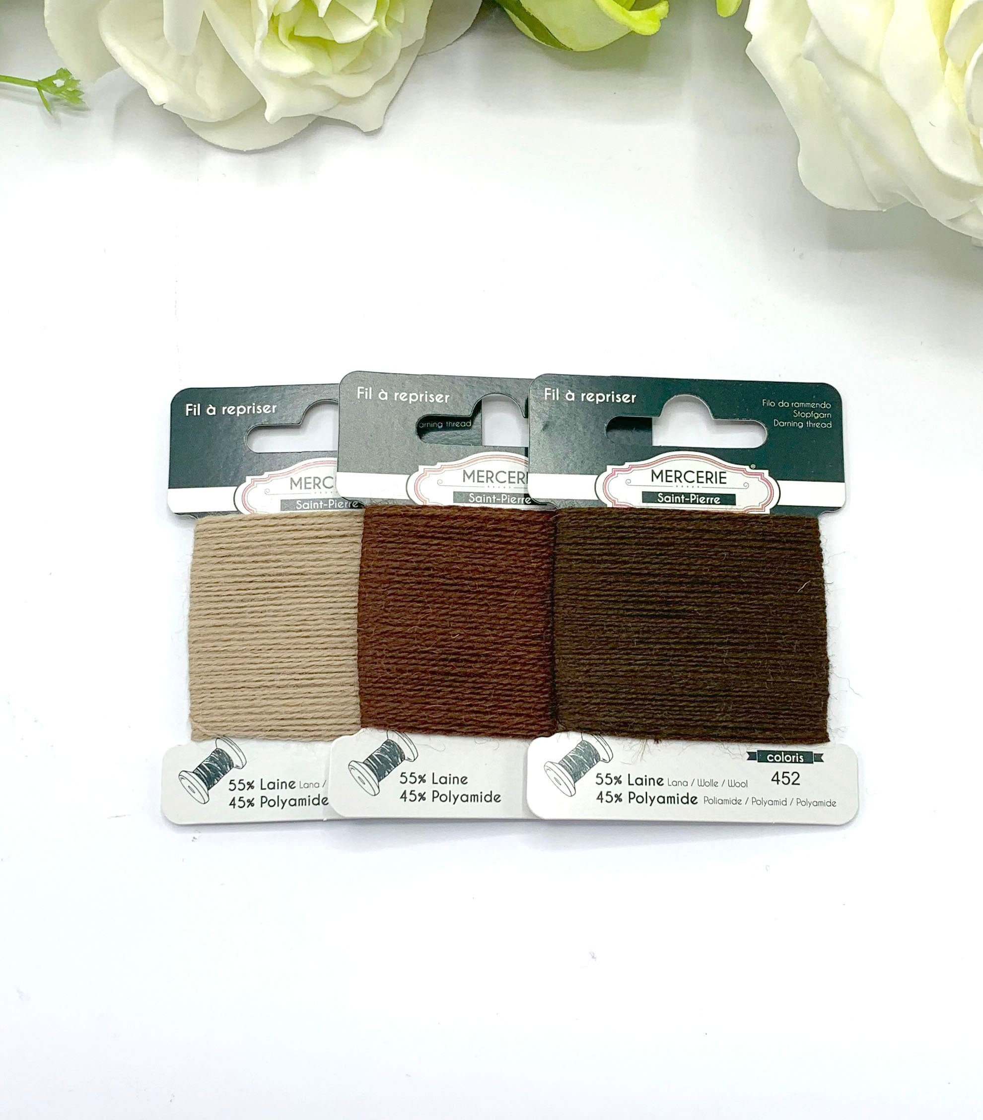 Brown Darning Wool, Mending Thread for Knitwear, Socks and Accessories ...