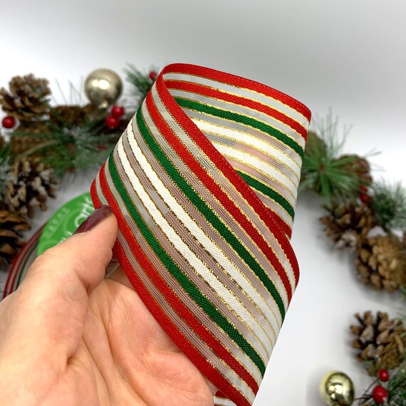 Christmas Ribbon, For Gift Wrapping Wreath Bows Decor, Rustic Fabric  Ribbons Holiday Party Decor10m