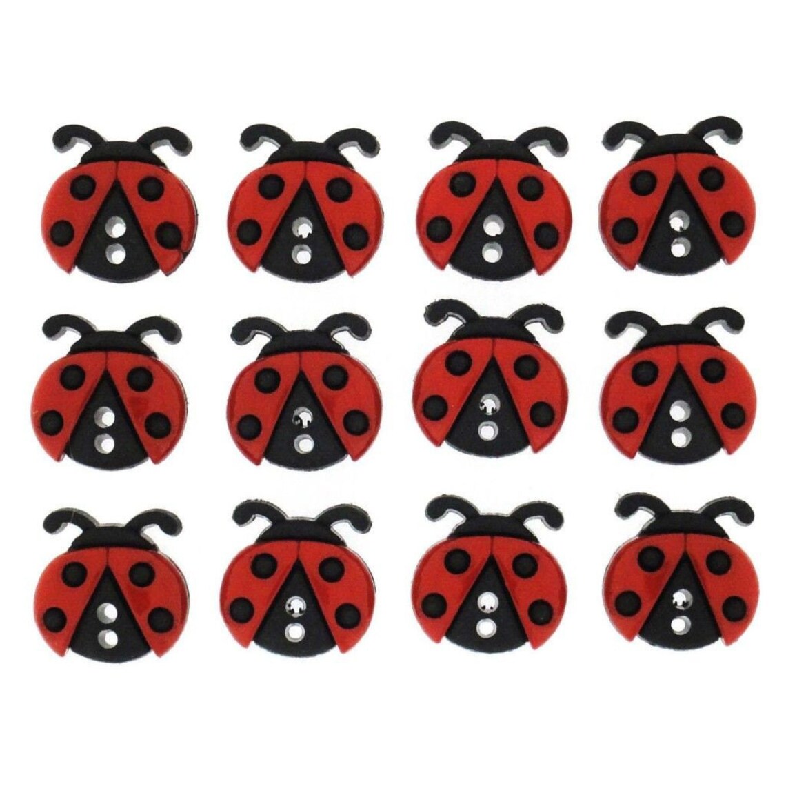 8 Ladybird Buttons Ladybug Embellishments Cute Bugs Etsy
