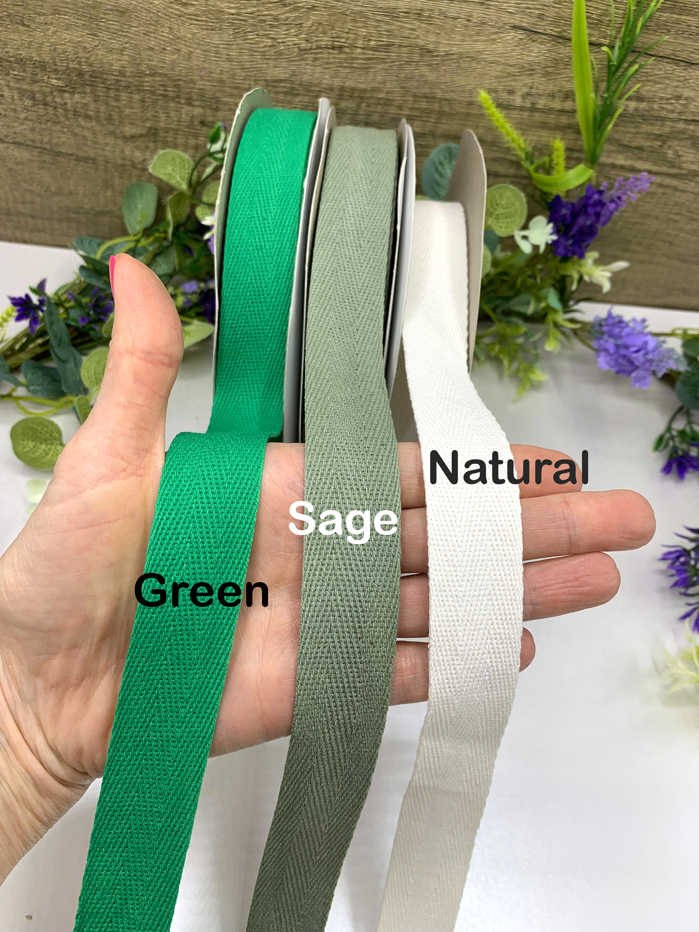 Berolle Nastro In Twill Di Cotone Naturale A Spina Di Pesce Nastro In Twill Di Cotone Per Confezioni Regalo Artigianato Decorazione Della Casa Cucito 3 8 - Foto 7