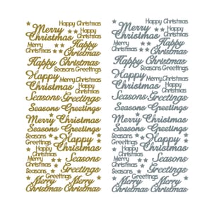 Adesivi di auguri natalizi misti, decorazioni staccabili in oro e argento per biglietti di auguri natalizi fatti a mano, regali e cancelleria