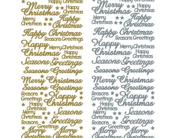 Christmas Greetings Mix Peeloff Stickers Christmas Greetings Mix Peeloff Stickers