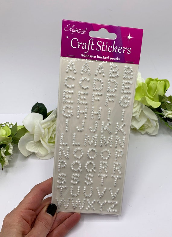 Pearl Letter or Number Stickers, Peel off White Pearl Effect