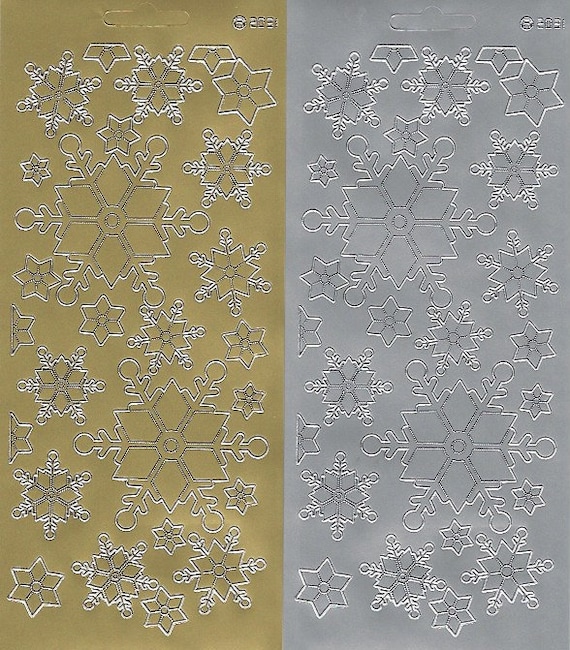 Peel Off Christmas Snowflake Stickers - Gold Silver - Foiled Stick On  Snowflakes - Metallic Stickers - Christmas Crafts - Holiday Card 2031