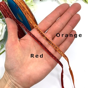 5mm Metallic velvet glitter ribbon for gift wrapping and sewing embellishment image 7