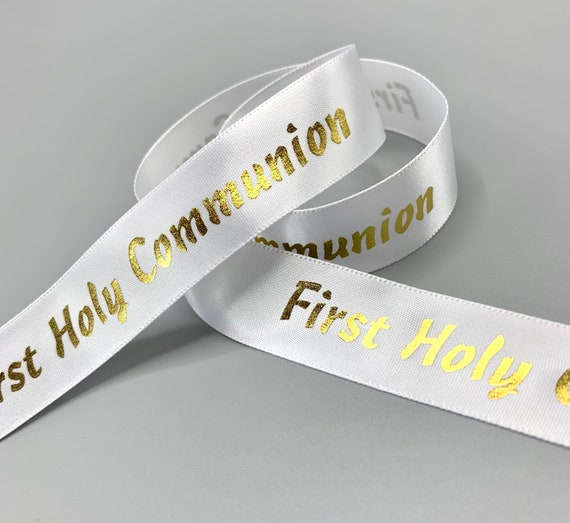 First Holy Communion Ribbon 6mm and 20mm Gold or Silver | Etsy