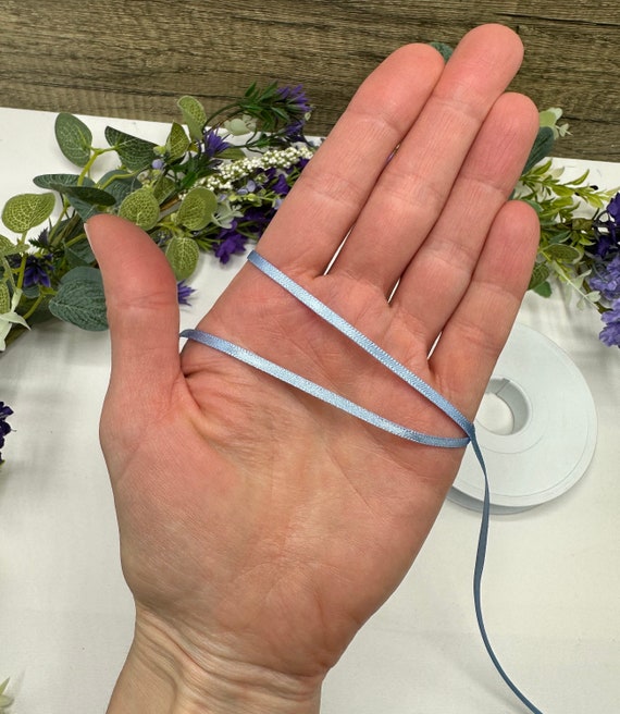 Nastro Doppio Raso Blu Cina 6mm X 25m | Tessuto Italiano Di Qualità | Per Bomboniere, Decorazioni - Foto 2