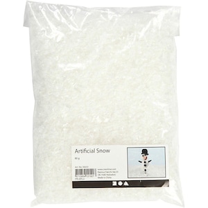 Bolsa de 50 g de nieve artificial, nieve artificial para manualidades navideñas, fabricación de tarjetas y decoraciones.