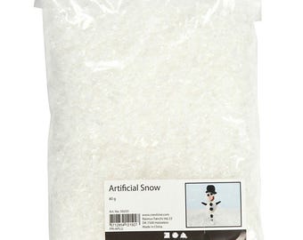 50g bag of faux snow, artificial snow for Christmas crafts, card making and decorations
