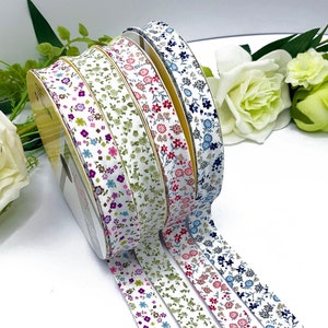 Ditsy floral bias binding, 18mm 100% cotton edging tape for quilting, bunting and summer sewing projects - 4 colours