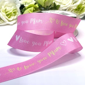 Love You Mum Satinband mit drahtverstärktem oder genähtem Rand