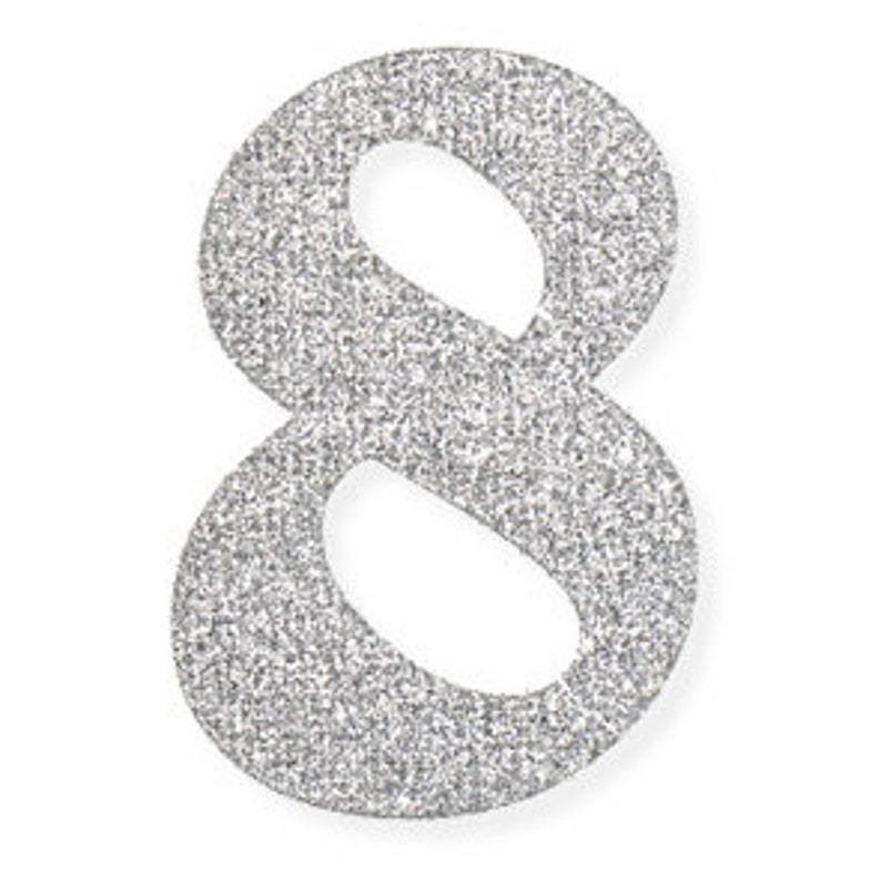 silver glitter number stickers self adhesive peel off etsy
