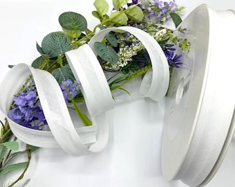 100% cotton white bias binding trim, 1 inch / 25mm width, 3m 5m or 10m lengths