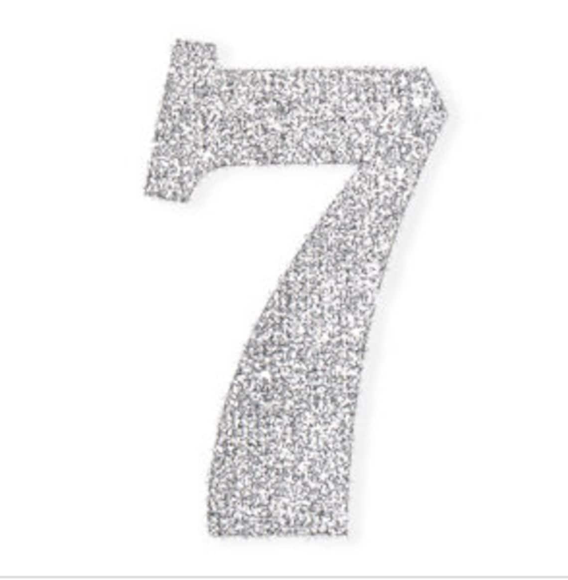 Silver Glitter Number Stickers Self Adhesive Peel Off Etsy