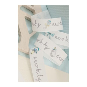 Cinta para baby showers, de 1 pulgada de ancho, ideal para moños de regalo, decoraciones para fiestas y tarjetas.