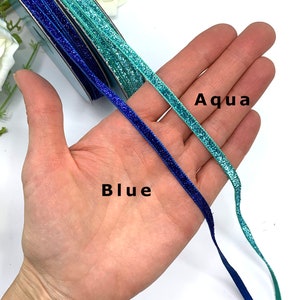 5mm Metallic velvet glitter ribbon for gift wrapping and sewing embellishment image 8