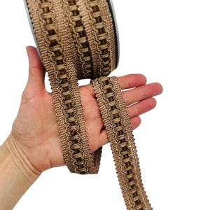 3cm brown velvet decorative gimp braid for soft furnishings, blinds, pillows and clothing