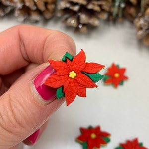 Kerststerknopen, rode bloem aannaaiknop voor kerst- en feestdagen, verpakking van 5 stuks - 2,5 m/1 inch