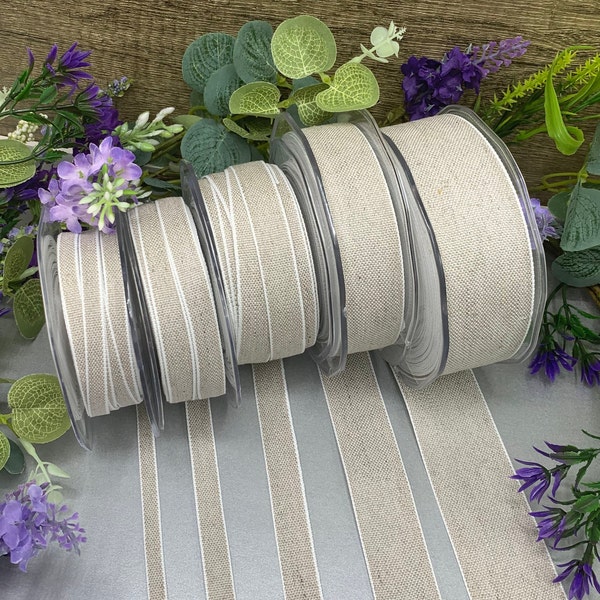 Natural Linen Ribbon, 1m to 15m increments, Rustic Wedding Trim,  7mm 10mm 16mm 25mm 40mm, Quality Linen Tape