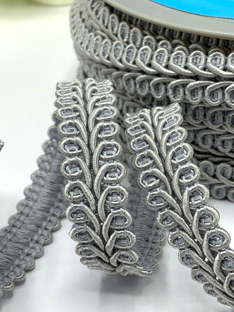 Silver grey upholstery trim 15mm / 5/8 light grey Etsy