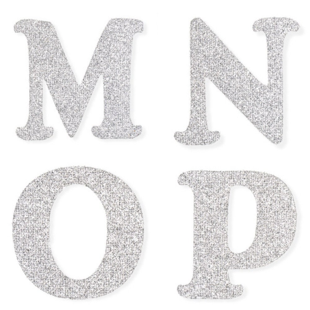 15mm Bold Silver Glitter Self Adhesive Alphabet Letters Craft Embellisment Ac01