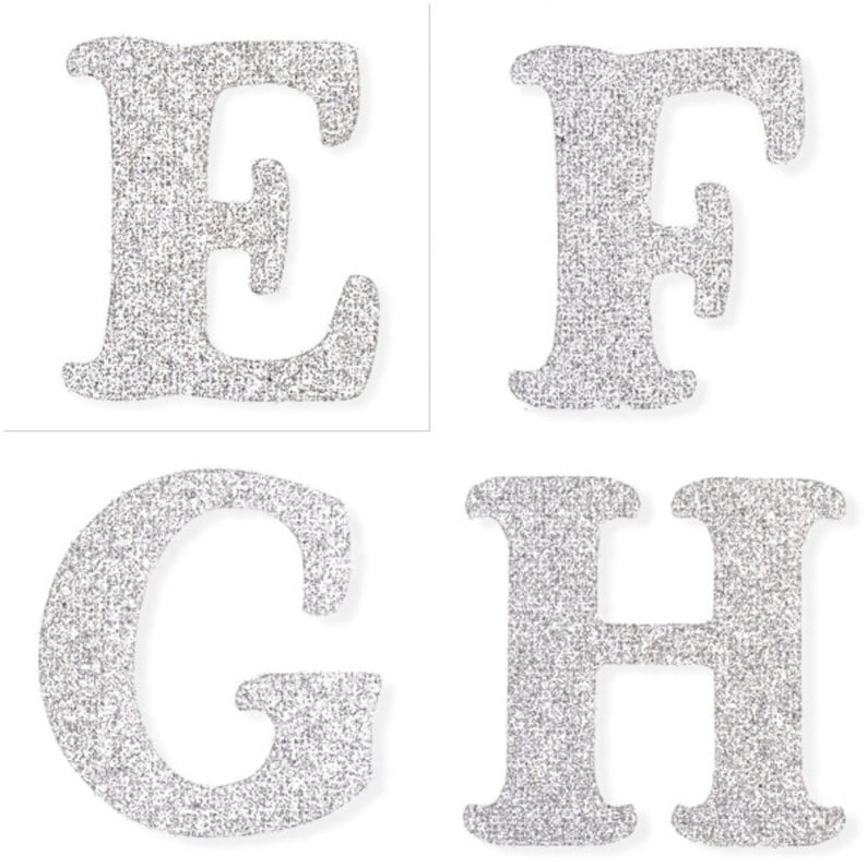 Silver Glitter Letter Stickers Self Adhesive Peel Off Etsy