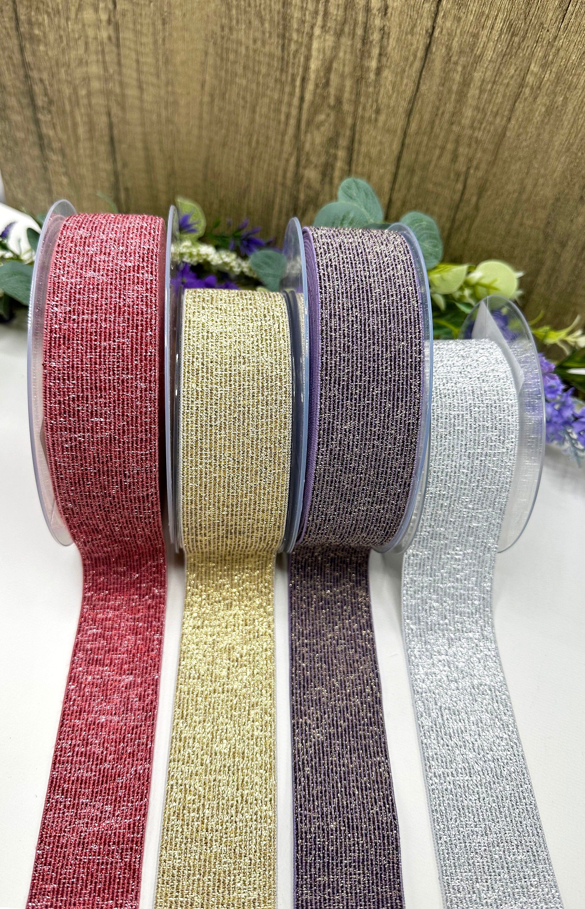 Fascia Elastica Con Glitter 5 Metri – Larghezza 40 Mm, Oro E Argento, Per Cucito E Fai Da Te, Abbigliamento E Accessori