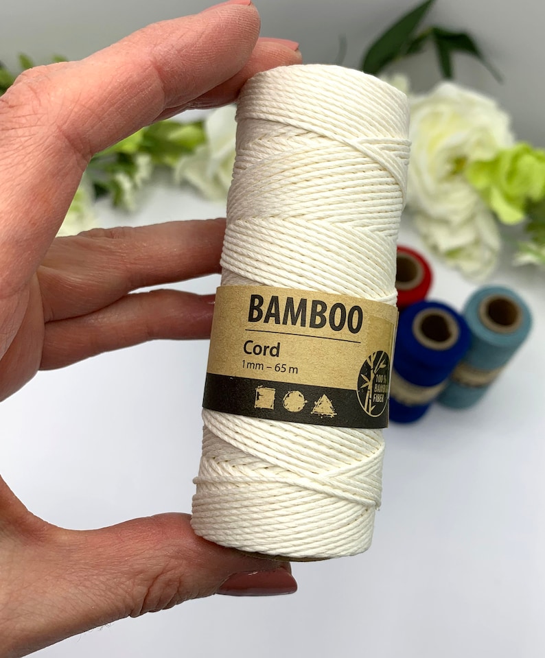 Bamboo Cord 65m roll of 1mm thick 100 natural bamboo fibre Etsy