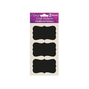 6 x Stickers tableau ornés - Stickers tableau rectangle fantaisie - Stickers vierges - Embellissement de mariage - Étiquettes tableau noir - Autocollant