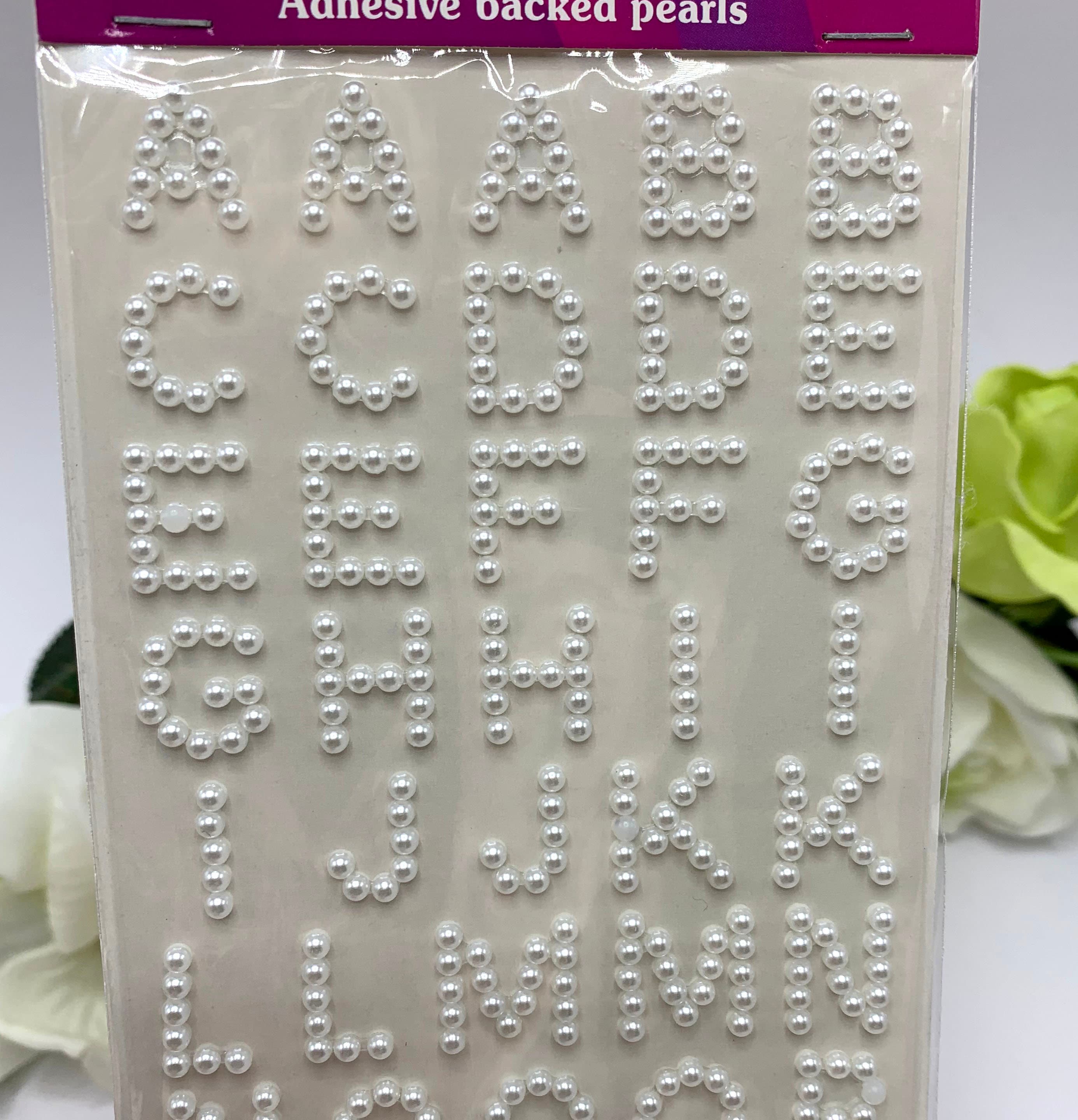 Pearl Numbers Stickers 40 Pcs-White – Craft For Kids